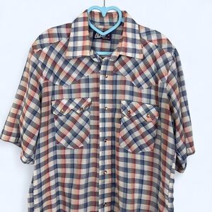 Levi's Men's Blue and Red Plaid Shirt